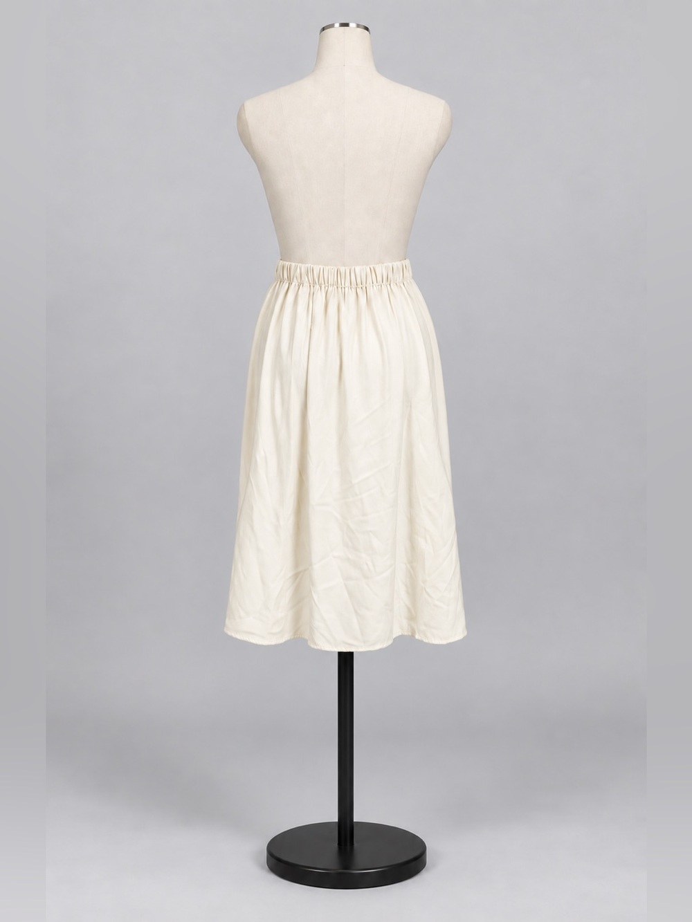 Leith Cream Midi Skirt Size Small | Elastic Waist & Side Slits